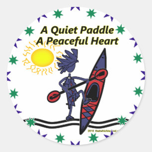 Kayak A Quiet Paddle Waves Ronde Sticker