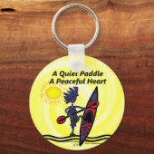 Kayak A Quiet Paddle Waves Sleutelhanger (Voorkant)