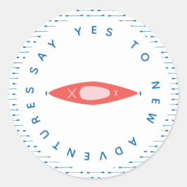 Kayak Adventure Ronde Sticker