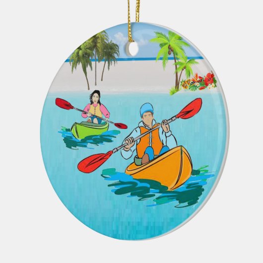 Kayak Adventures Keramisch Ornament (Links)