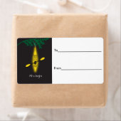 Kayak "Alles is helder" kerstlabel Etiket (Insitu)