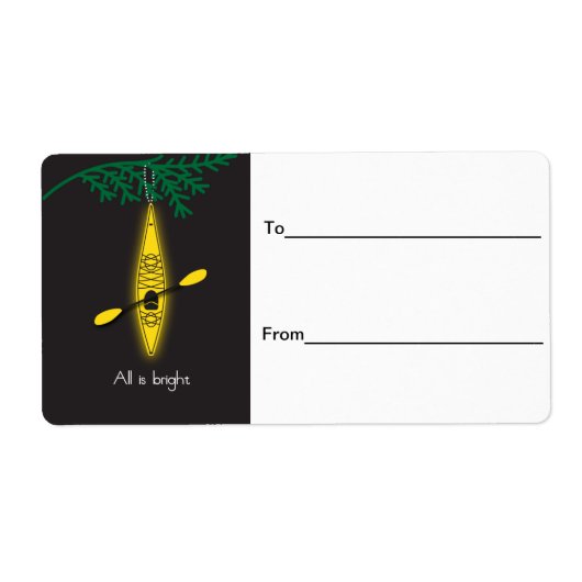 Kayak "Alles is helder" kerstlabel Etiket (Voorkant)