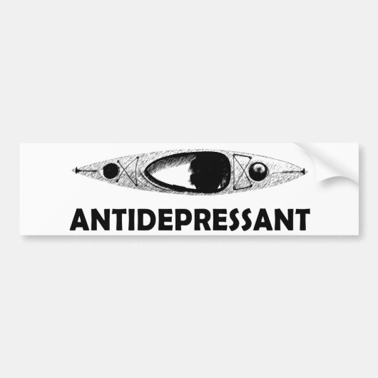 Kayak Antidepressant Bumpersticker (Voorkant)