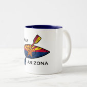 Kayak Arizona Flag Tweekleurige Koffiemok (Voorkant rechts)
