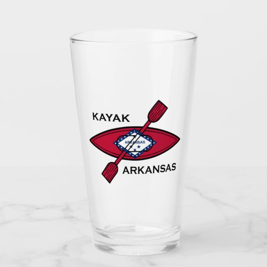 Kayak Arkansas Flag Glas (Voorkant)