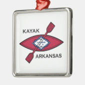 Kayak Arkansas Flag Metalen Ornament (Links)