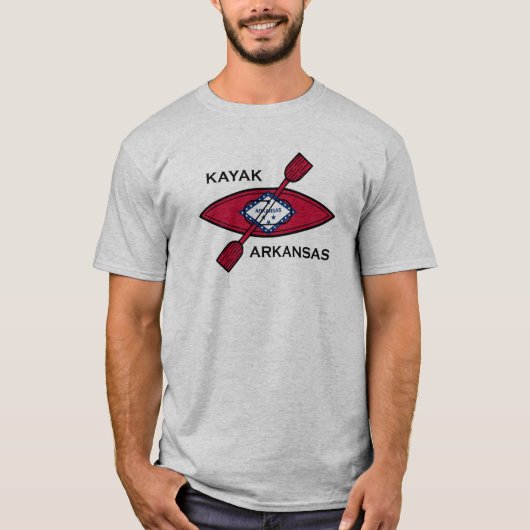Kayak Arkansas Flag T-shirt (Voorkant)