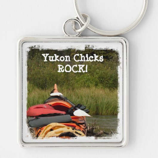 Kayak Balance; Yukon Chicks ROCK Sleutelhanger (Voorkant)