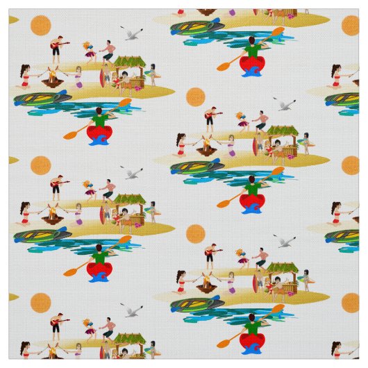 Kayak Beach Party Fabric Stof (Swatch)