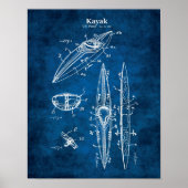 Kayak Blueprint Lakehouse Wall Decor Poster (Voorkant)