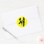 Kayak Canoe Joyful Silhouette Ronde Sticker (Envelop)