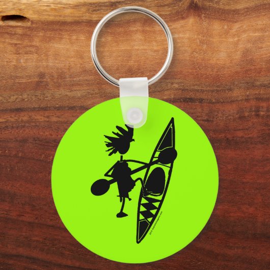 Kayak Canoe Joyful Silhouette Sleutelhanger (Voorkant)