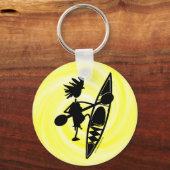 Kayak Canoe Joyful Silhouette Sleutelhanger (Voorkant)
