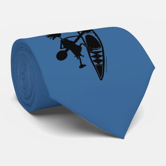 Kayak Canoe Joyful Silhouette Stropdas (Opgerold)