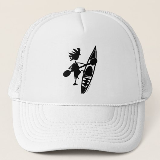 Kayak Canoe Joyful Silhouette Trucker Pet (Voorkant)