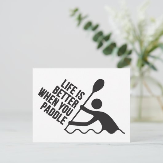 Kayak canoe paddle design briefkaart (Staand voorkant)