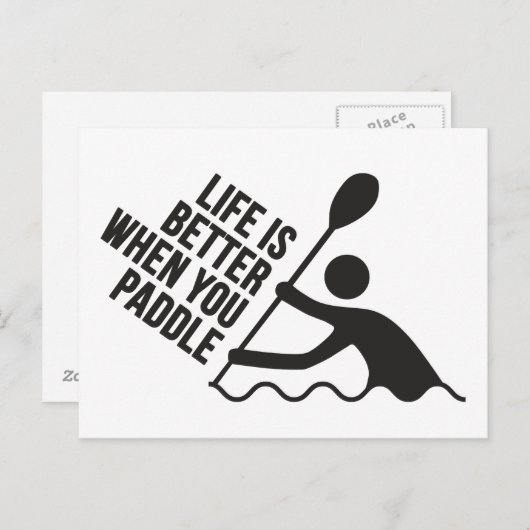 Kayak canoe paddle design briefkaart (Voorkant / Achterkant)