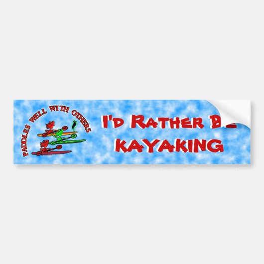 Kayak Canoe - Paddles goed met anderen Bumpersticker (Voorkant)