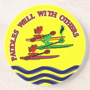 Kayak Canoe - Paddles goed met anderen Zandsteen Onderzetter