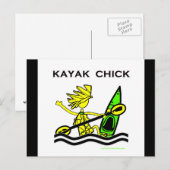 Kayak Chick Design & Dingen Briefkaart (Voorkant / Achterkant)