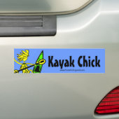 Kayak Chick Design & Dingen Bumpersticker (Op auto)