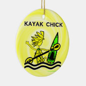Kayak Chick Design & Dingen Keramisch Ornament (Rechts)