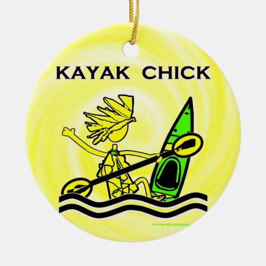Kayak Chick Design & Dingen Keramisch Ornament (Voorkant)