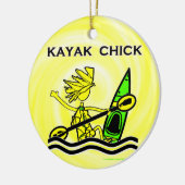 Kayak Chick Design & Dingen Keramisch Ornament (Links)