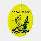 Kayak Chick Design & Dingen Keramisch Ornament (Rechts)