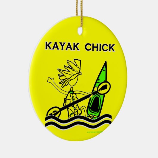 Kayak Chick Design & Dingen Keramisch Ornament (Rechts)