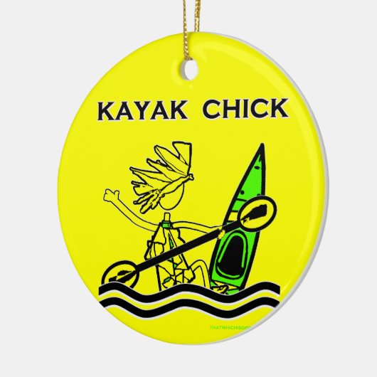 Kayak Chick Design & Dingen Keramisch Ornament (Links)