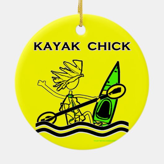 Kayak Chick Design & Dingen Keramisch Ornament (Achterkant)