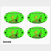 Kayak Chick Design & Dingen Ovale Sticker (Vel)