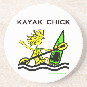 Kayak Chick Design & Dingen Zandsteen Onderzetter