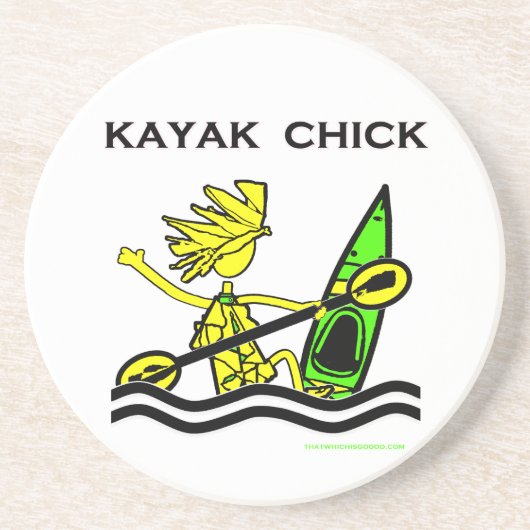 Kayak Chick Design & Dingen Zandsteen Onderzetter (Voorkant)