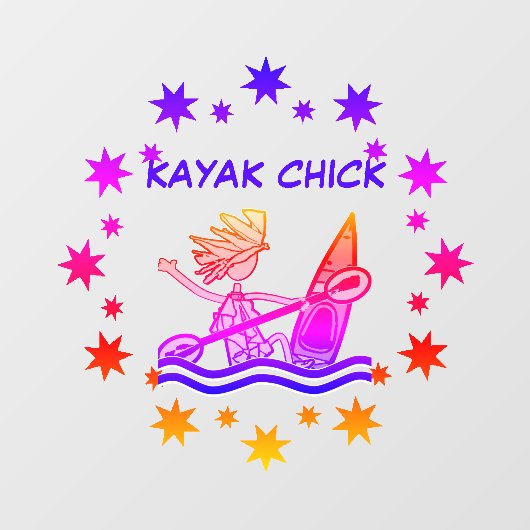 Kayak Chick Designs Auto Ruit Raamsticker (Vel)