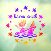 Kayak Chick Designs Auto Ruit Raamsticker (Vel 3)