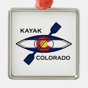 Kayak Colorado Flag Metalen Ornament