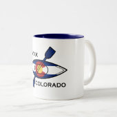 Kayak Colorado Flag Tweekleurige Koffiemok (Voorkant rechts)