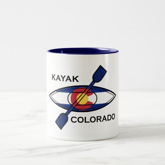 Kayak Colorado Flag Tweekleurige Koffiemok (Center)