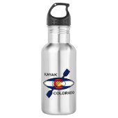 Kayak Colorado Flag Waterfles (Voorkant)