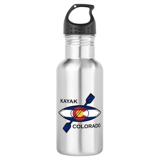 Kayak Colorado Flag Waterfles (Voorkant)