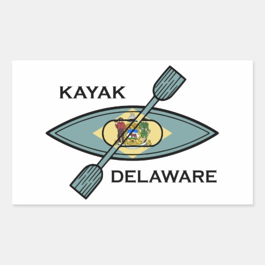 Kayak Delaware Rechthoekige Sticker (Voorkant)