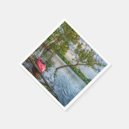 Kayak die drijft op het meer van Table Rock Servet (Hoek)