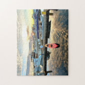 Kayak die over wolken drijft en zonneschijn legpuzzel (Verticaal)