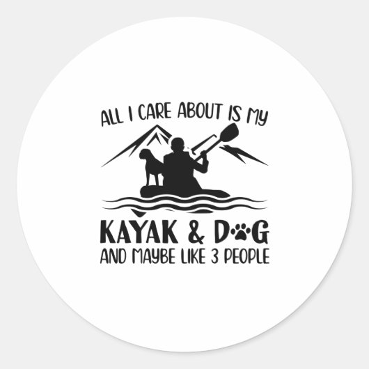 Kayak Dog | Rooidoptelideeën voor roeiriet Ronde Sticker (Voorkant)