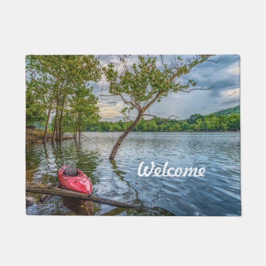 Kayak drijft op Table Rock Lake Welcome Mat (Voorkant)