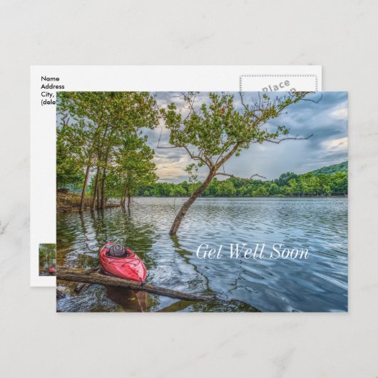 Kayak Drijvend Op Table Rock Lake Beterschap Alvas Briefkaart (Voorkant / Achterkant)