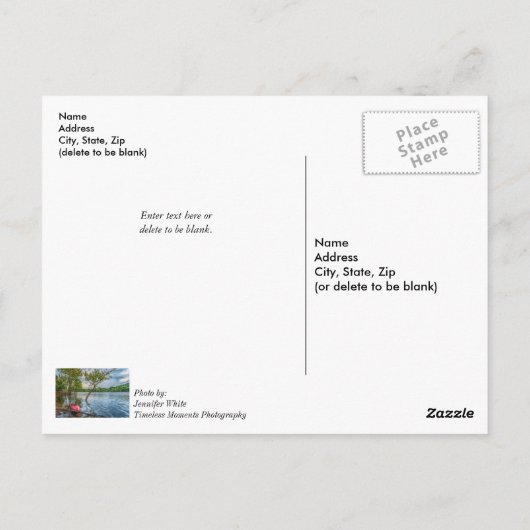 Kayak Drijvend Op Table Rock Lake Beterschap Alvas Briefkaart (Achterkant)