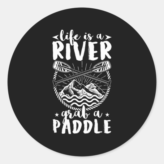 Kayak Driver Life is een rivier Ronde Sticker (Voorkant)
